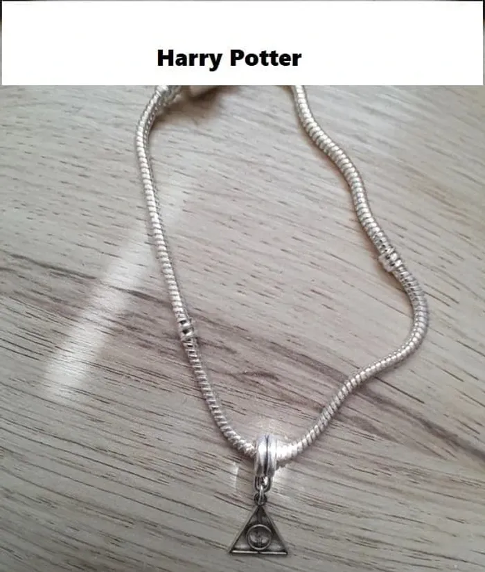Bracelet acier inoxydable, pendentif harry Potter - 22cm