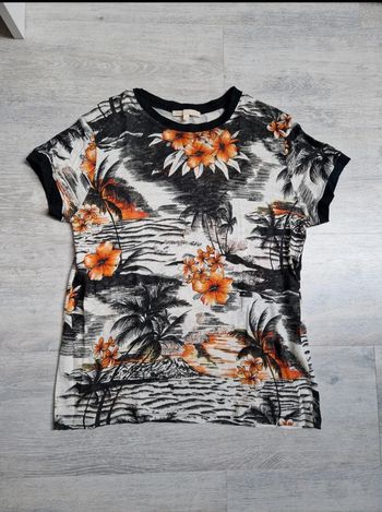 Tee-shirt Maje en lin taille 1 avec fleurs tropicales