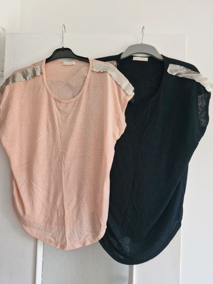 Lot de 2 tops à paillettes