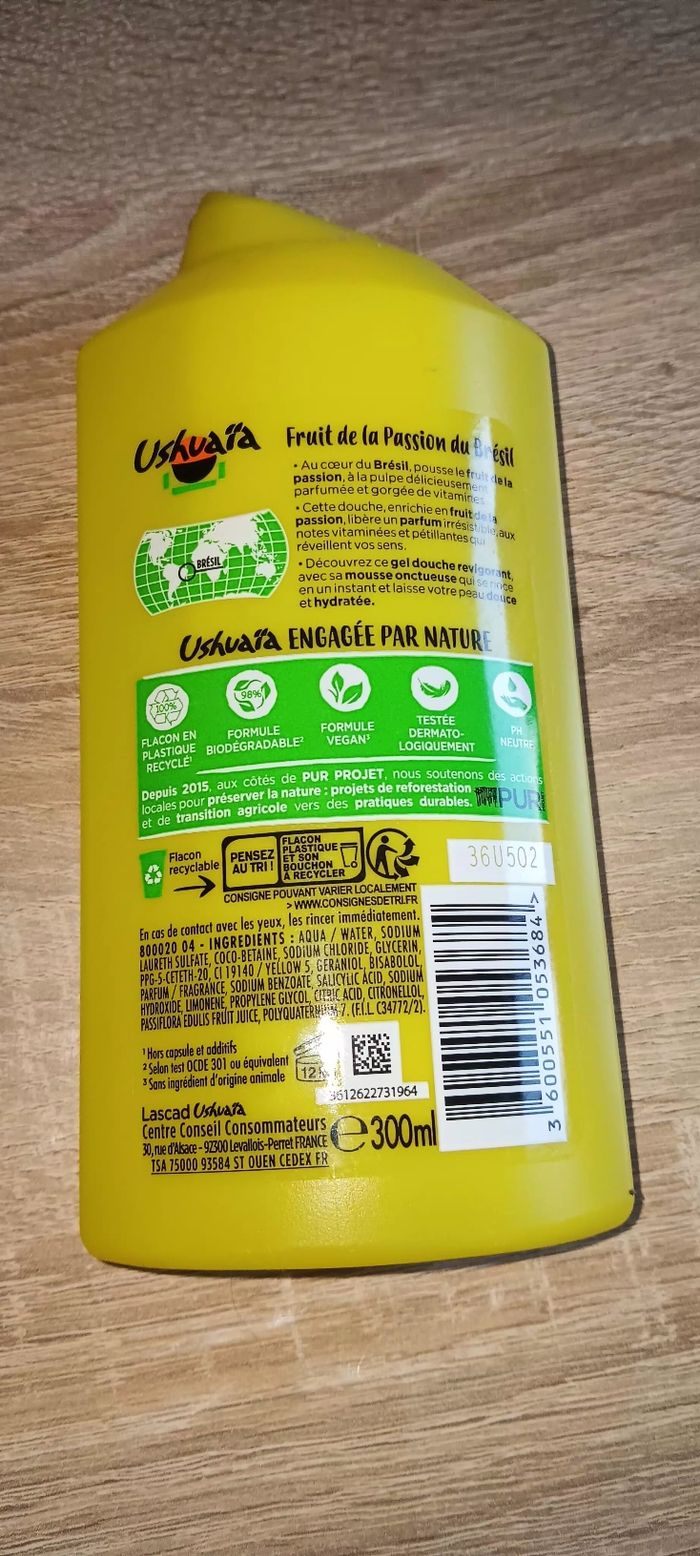 Gel Douche Ushuaïa - Fruit de la Passion du Brésil - photo numéro 2