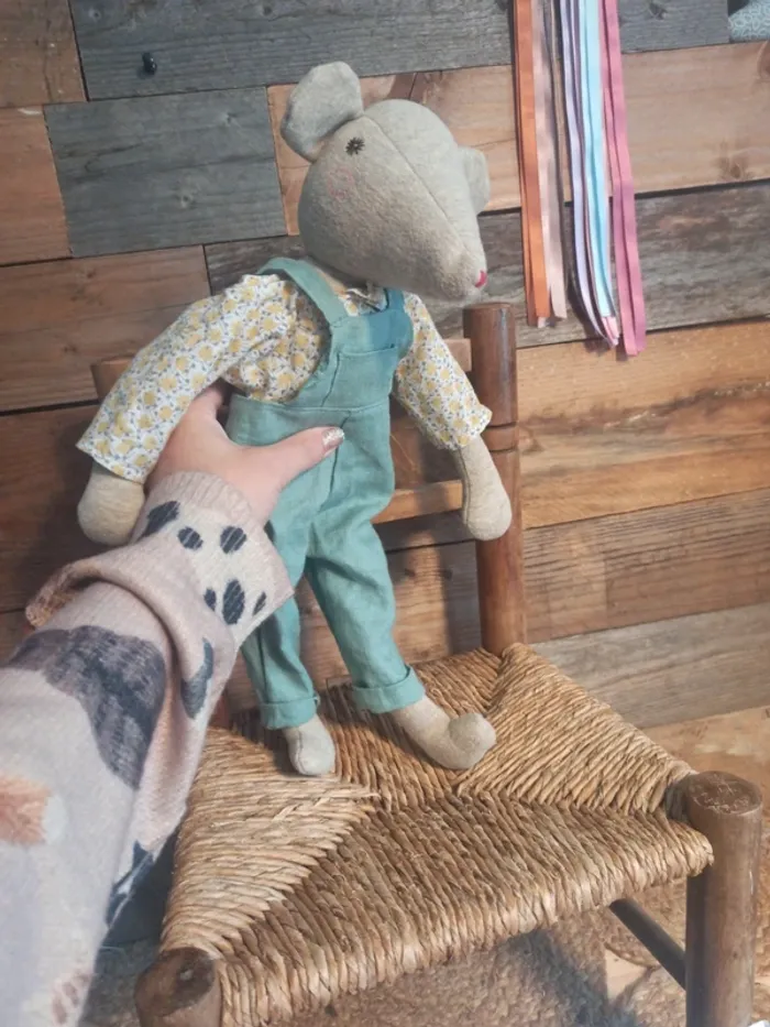 Peluche souris papa Chicoré famille Mirabelle Moulin roty tbe - photo numéro 4