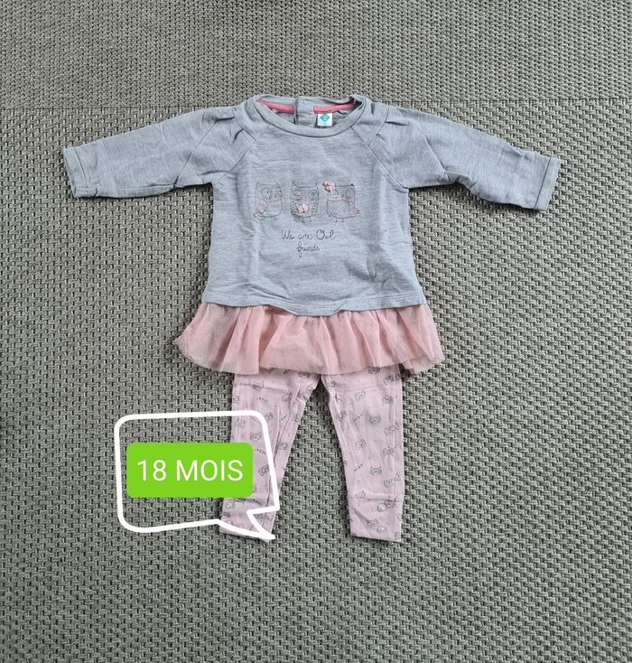 Ensemble tunique et legging assorti fille - 18 mois