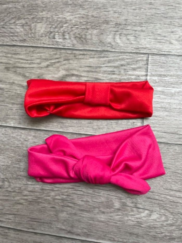 Lot 2 bandeaux rose et rouge