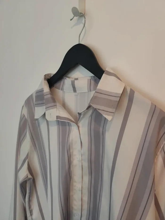 Chemise à rayures 42 gris et blanc - photo numéro 2
