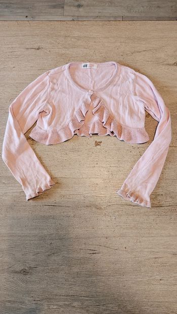 Bolero à manches longues, rose avec brillant, H&M, taille 6 à 8 ans