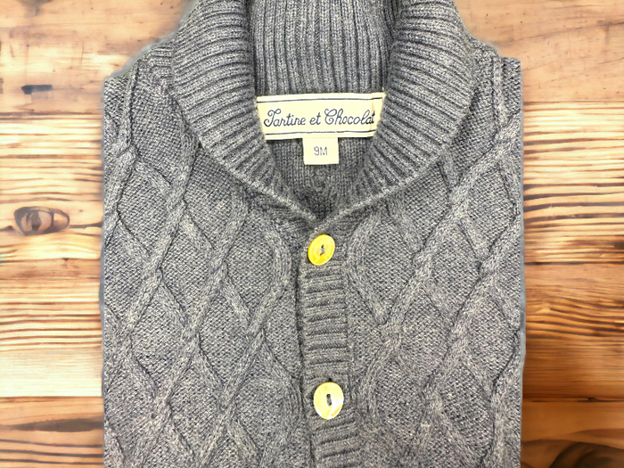 Gilet bleu tempête Tartine et Chocolat 9 mois TBE (32€) - photo numéro 3