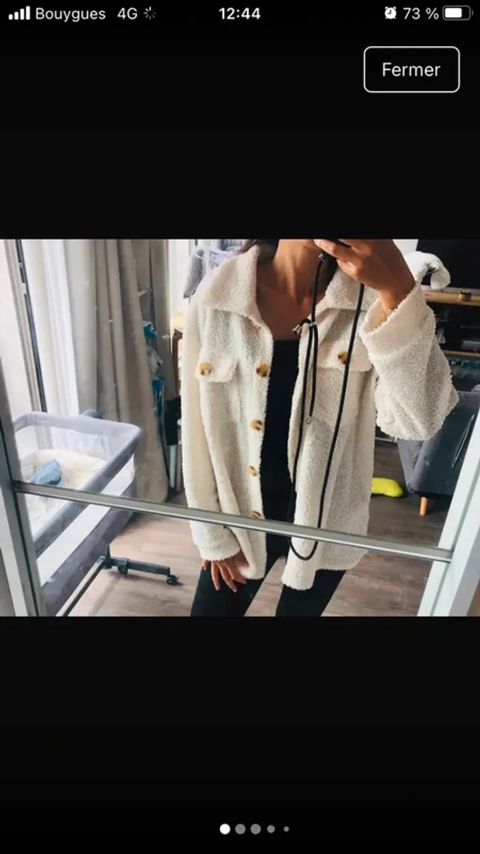 Veste chemise poches blanche large loose tendance comme neuve - photo numéro 2