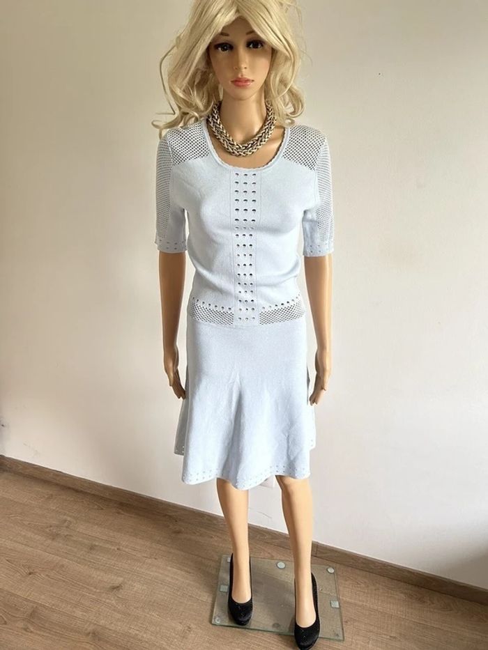 Robe bleue claire neuve à manches courtes Morgan taille XS (valeur 80€) - photo numéro 3
