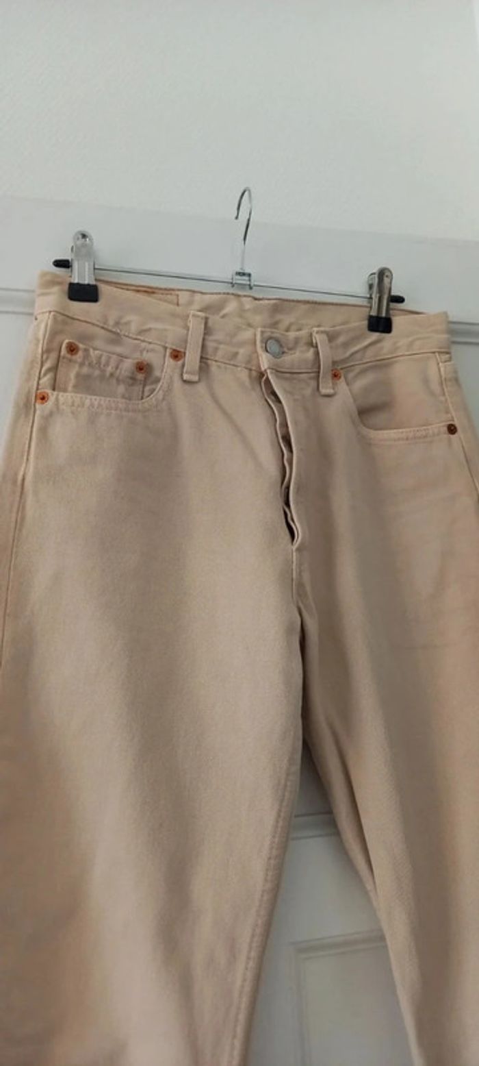 Jean évasé beige Levi's 501 W29 L34 - photo numéro 3