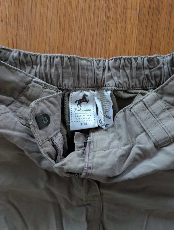 Pantalon large kaki motifs fleurs 4 ans - photo numéro 2