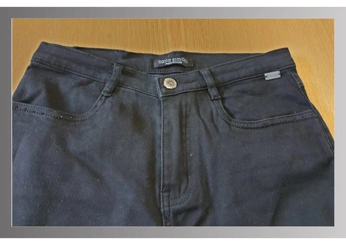 Pantalon en toile femme Carla Simoni T36 long 104cm noir - photo numéro 5