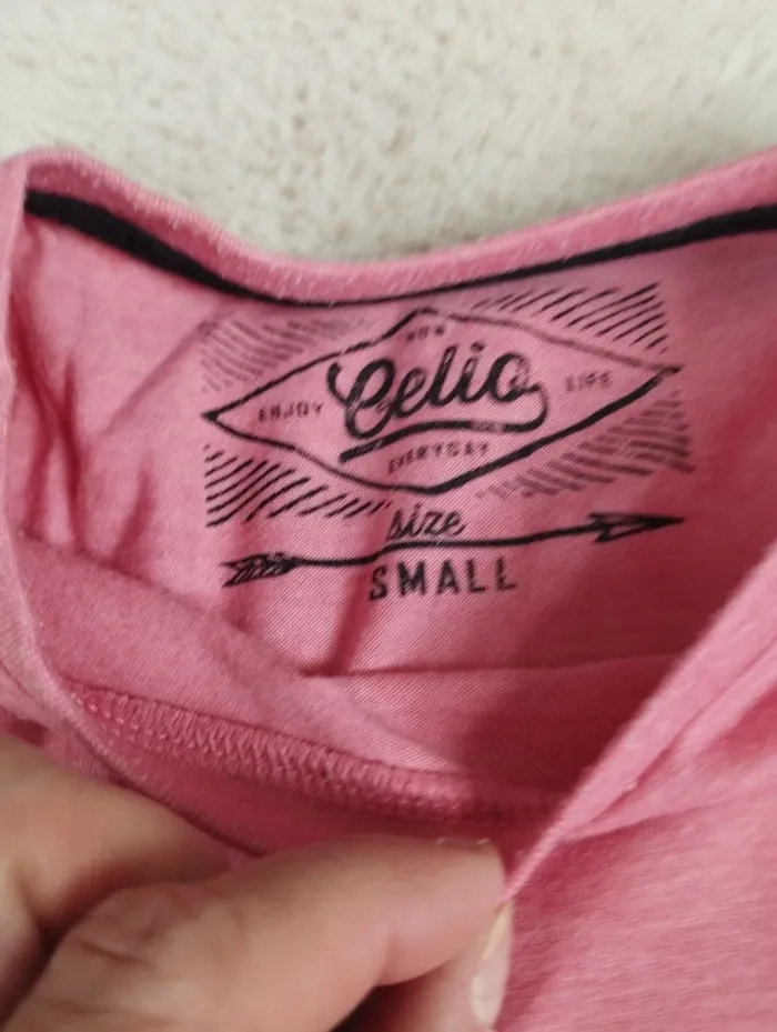 T-shirt rose manches courtes Celio S - photo numéro 3