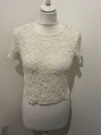 Blouse en dentelle écrue New look S