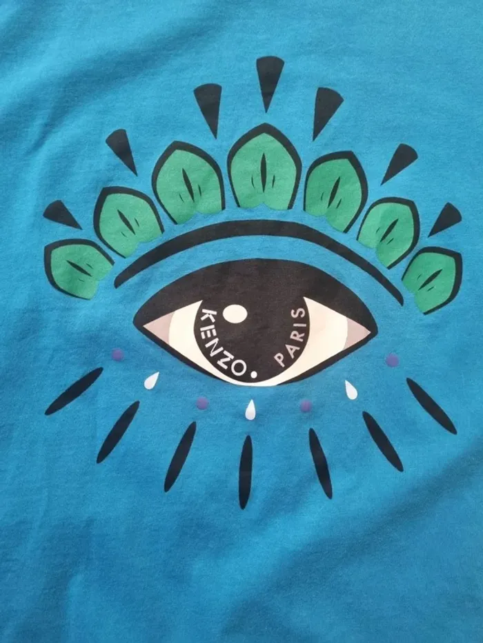 T shirt Kenzo oeil bleu état impeccable T S 100%Coton - photo numéro 3