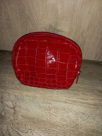 porte monnaie rouge motifs crocodile neuf françoise saget