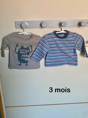 Lot de 2 tee-shirts en taille 3 mois