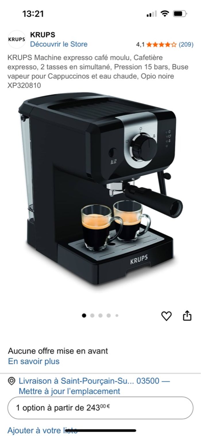 Cafetière krups