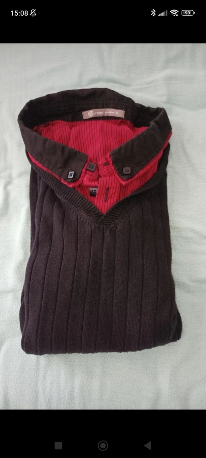 Pull col chemise Gémo