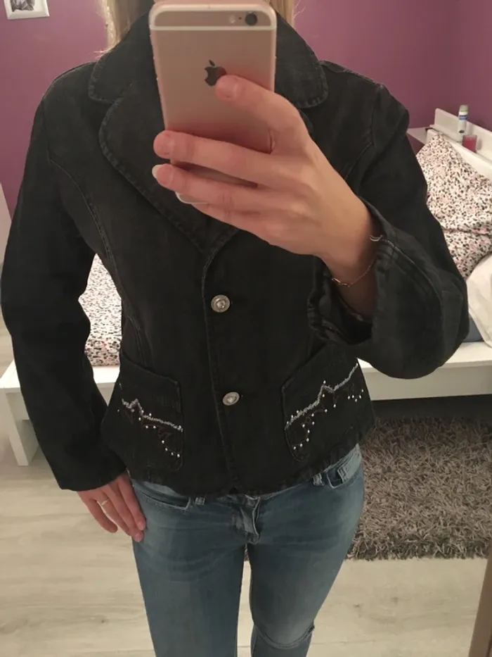 Veste en jeans grise - photo numéro 2