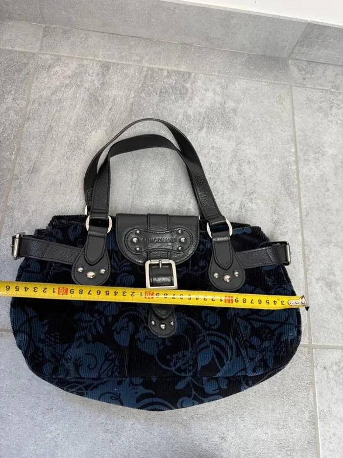 Sac à main Longchamp cuir et velours noir et bleu édition limité neuf - photo numéro 13