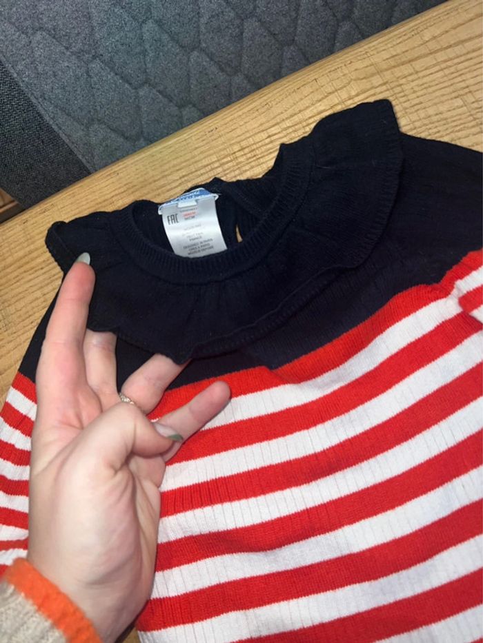 Tenue Jacadi 3 ans 36 mois pull marinière collants short Zara hiver - photo numéro 2