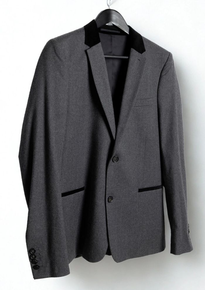 Veste Blazer costume bicolore gris noir • Blazer suit jacket black grey The Kooples Taille 48 (M) - photo numéro 2