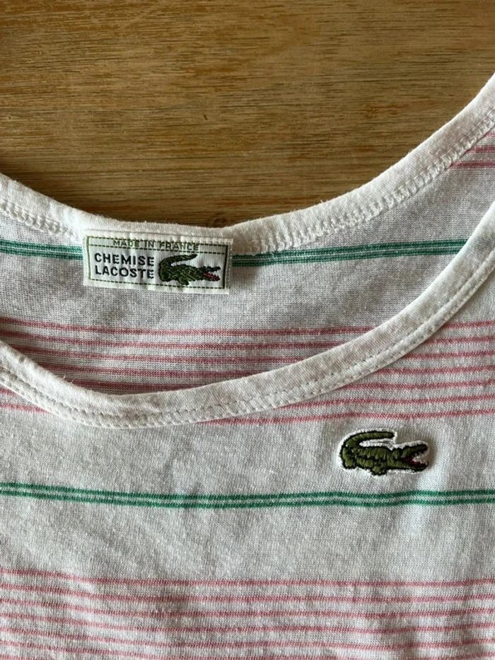Crop top croptop teeshirt débardeur Lacoste vintage taille 38 40 #EmmaLilleS38 #EmmaLilleM40 - photo numéro 4