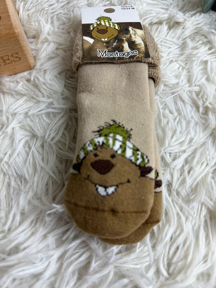 Paire de chaussettes antidérapantes 18-24 montagne marmotte - photo numéro 2