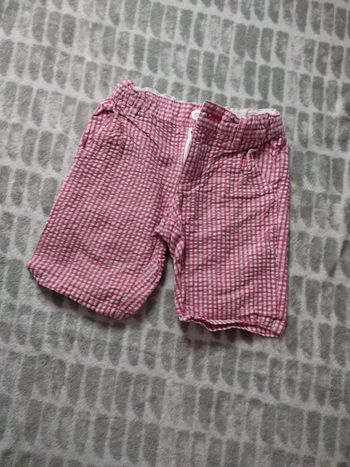 Short carreaux vichy blanc rose jacadi 24 mois 2 ans