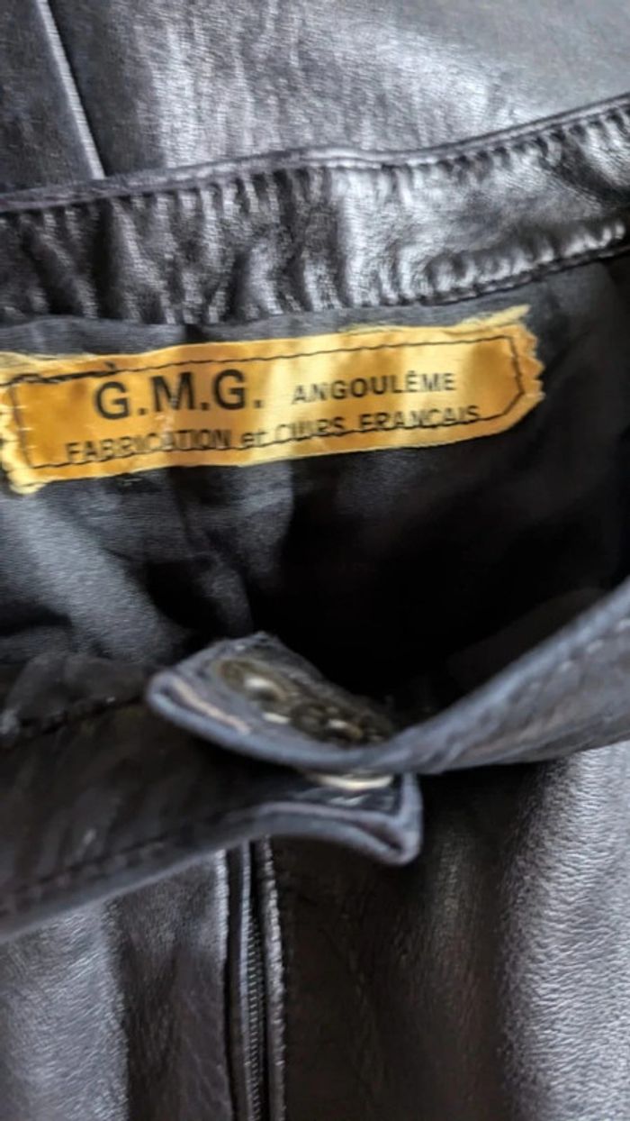 💎 jupe midi en cuir noir sexy chic rockabilly créateur français vintage GMG rare authentique t XS 34 - photo numéro 16