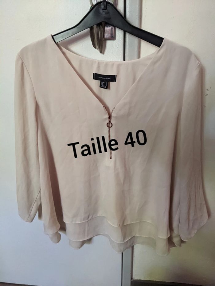 Blouse manches longues beige Atmosphère