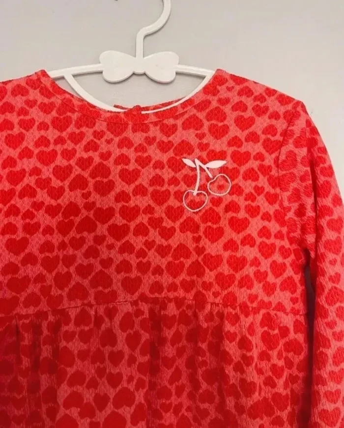 Robe rose et rouge à imprimé cœur 3 ans - Gémo - photo numéro 2