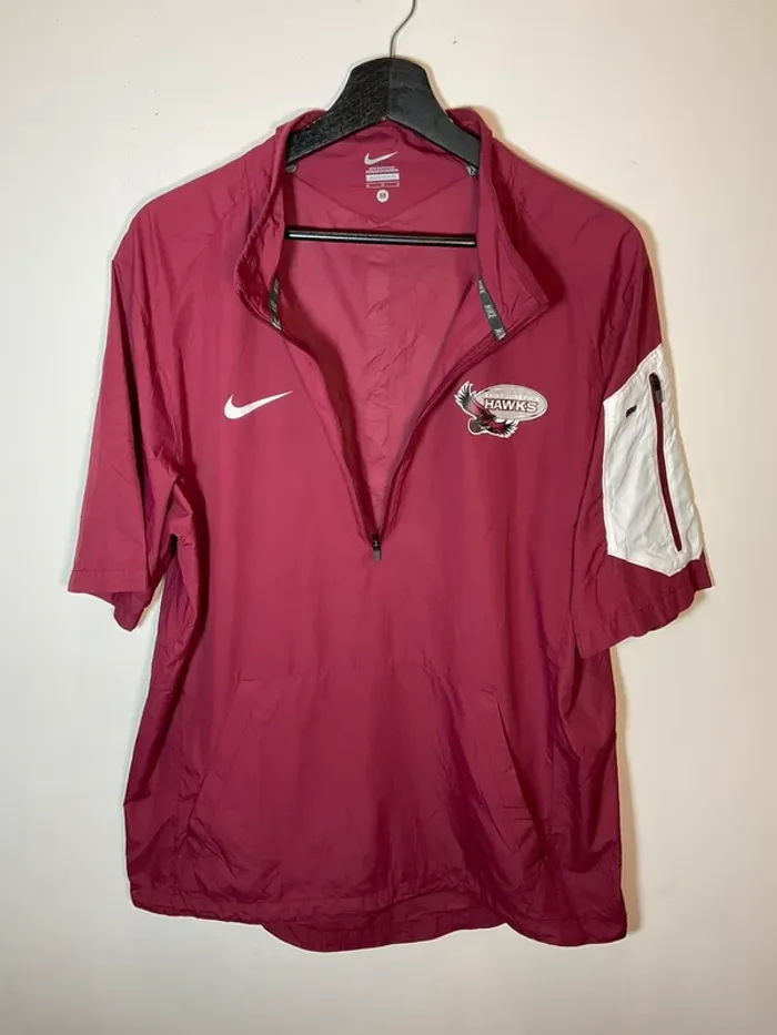 Veste coupe-vent 1/4zip manches courtes bordeaux pour homme Nike St Joseph Hawks taille M 304 - photo numéro 2