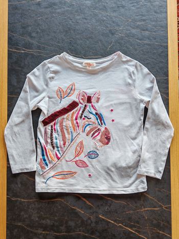 T-shirt blanc zèbre DPAM 6 ans