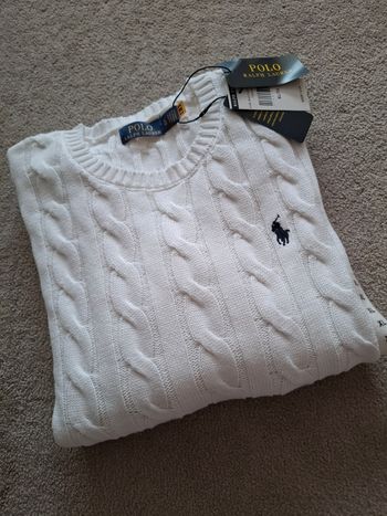 Pull Ralph Lauren blanc taille L neuf avec étiquette 