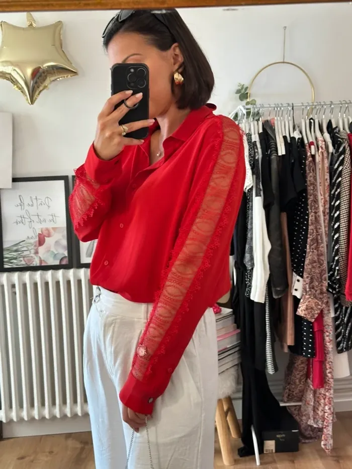 Chemisier The Kooples rouge taille 36 - photo numéro 2