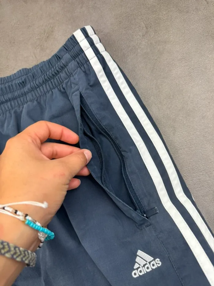 Pantalon Pantacourts Bermudas Adidas Vintage 00’s Bleu Marine Noir Taille M - photo numéro 5