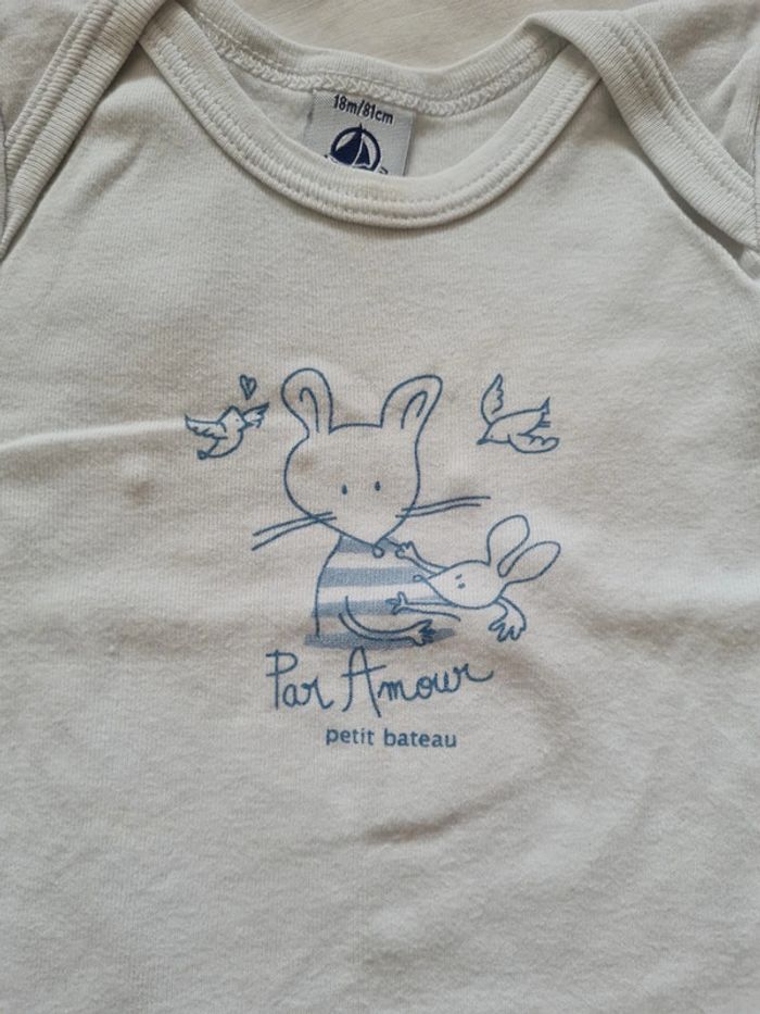 Lot de 3 bodies MC 18 mois Petit Bateau - photo numéro 4