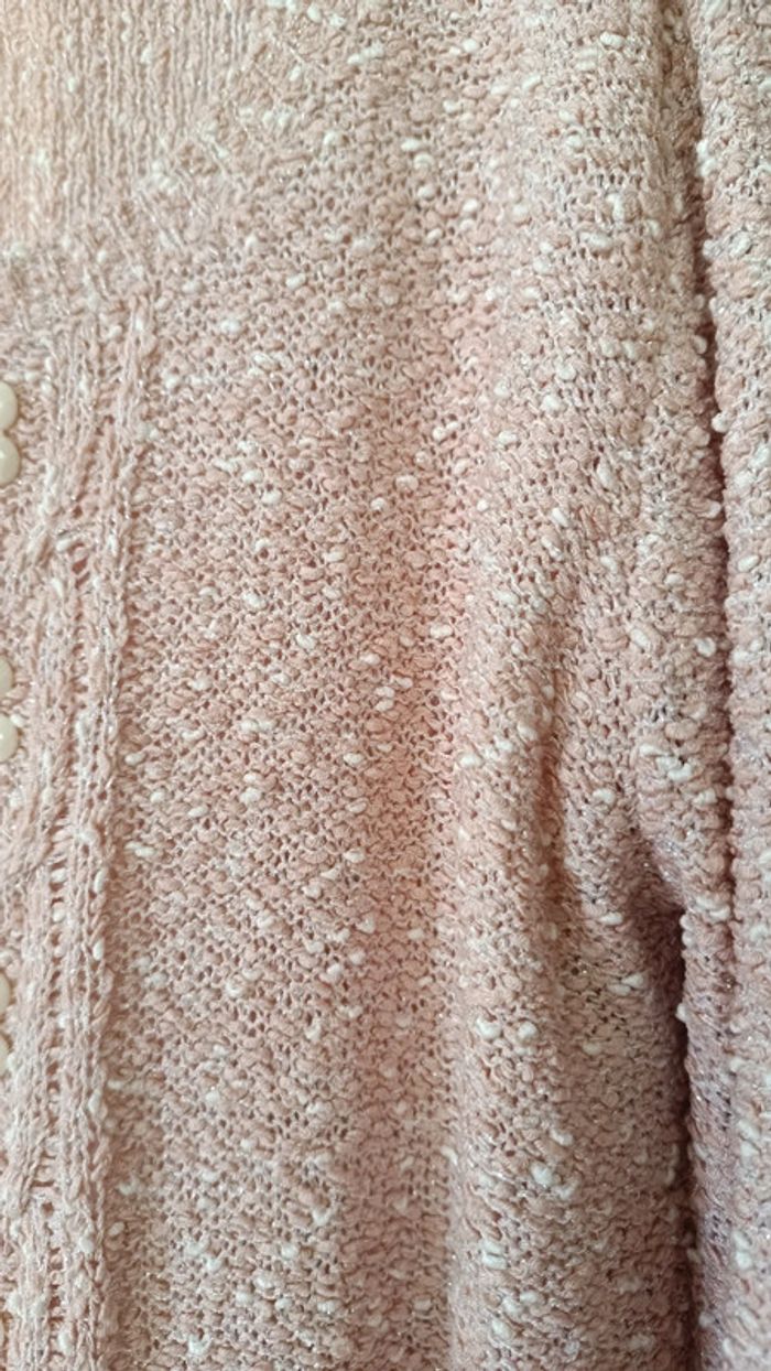 Pull ajouré rose pâle - photo numéro 3