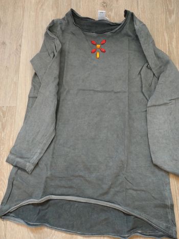 Tee-shirt gris et perles Z