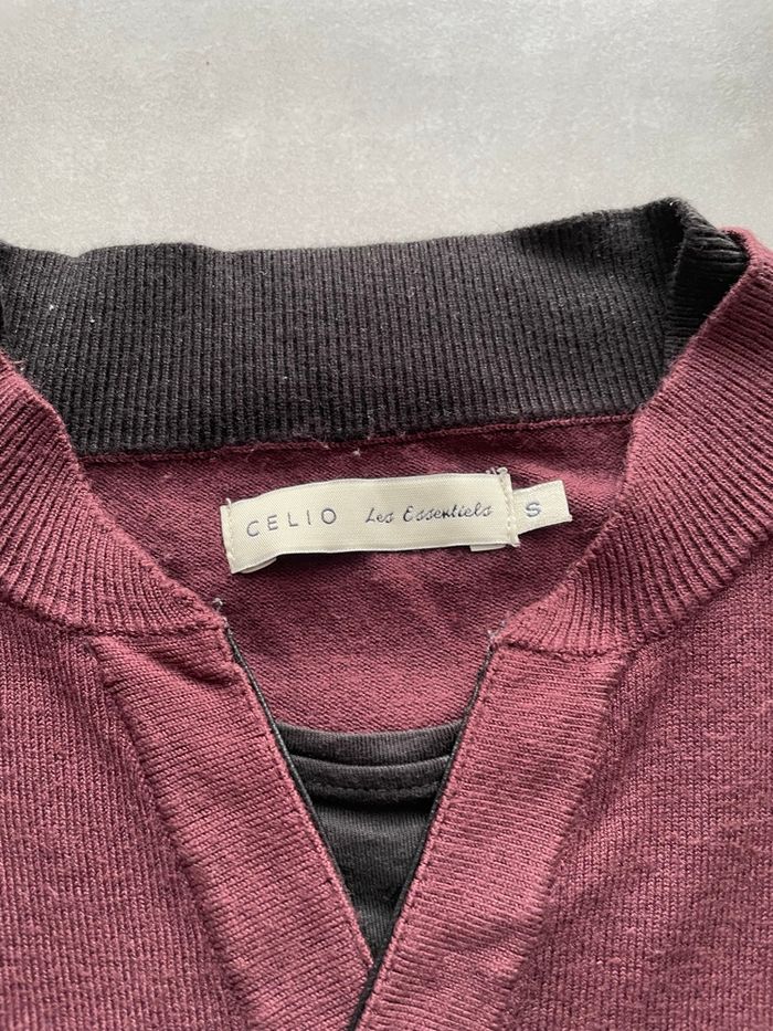 Pull bordeaux Celio - photo numéro 6