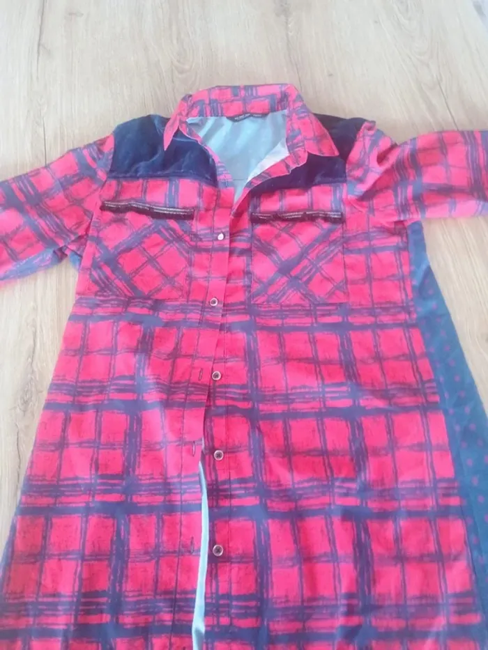 chemise longue motif ecossais M - photo numéro 6