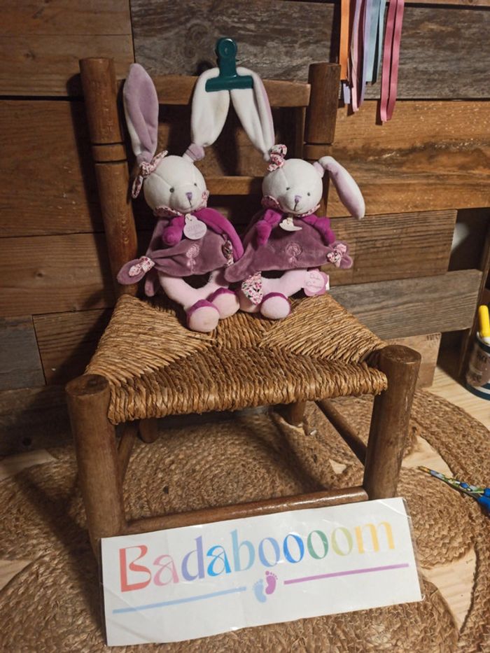 hochet doudou et Compagnie Cerise lapin tbe