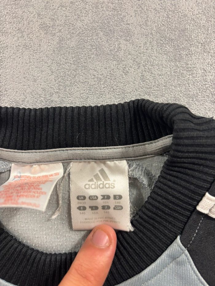 Pull Vintage Adidas 10 ans bleu et noir - photo numéro 4