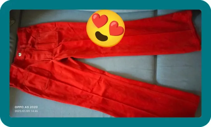 Jean rouge en coton wrangler - photo numéro 6