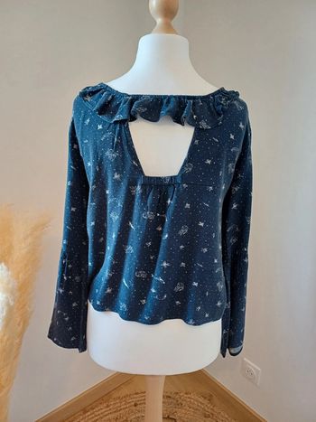 Blouse bleue marine à motifs Bonobo taille S 36