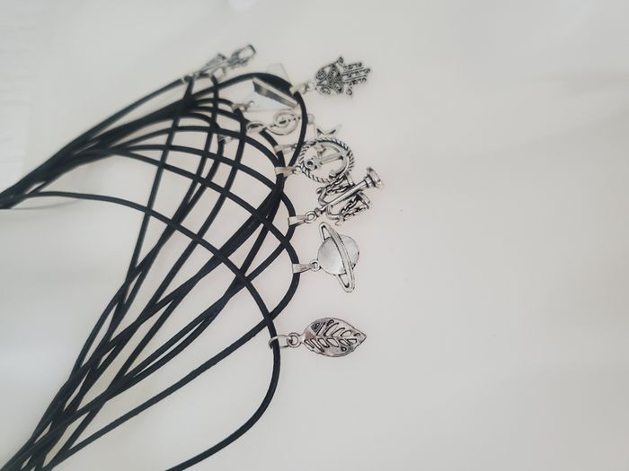 💎Lot de 5 Colliers en cordelette noir réglable