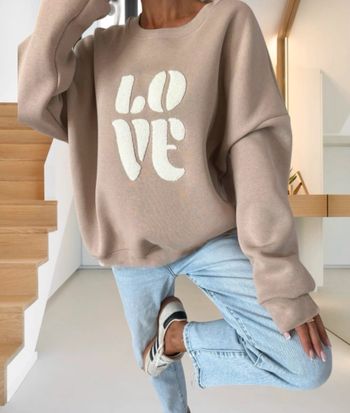 Sweat confort love beige