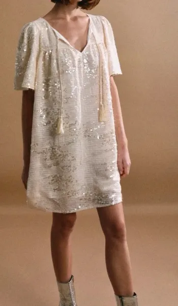 Robe droite sequins