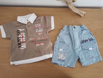 Ensemble bébé garçon 3mois polo et short Tim pouce neuf sans étiquette
